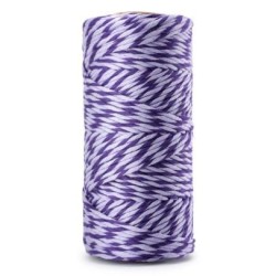 Sznurek bawełniany skręcany twist FIOLET-JASNY FIOLET 20m 3mm