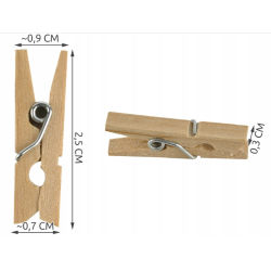 Klamerki drewniane naturalne spinacze żabki 100szt